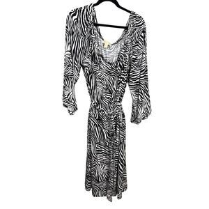 Michael Kors Women's Plus Size Jersey Knit Dress Stretchy Zebra Print Size 3X